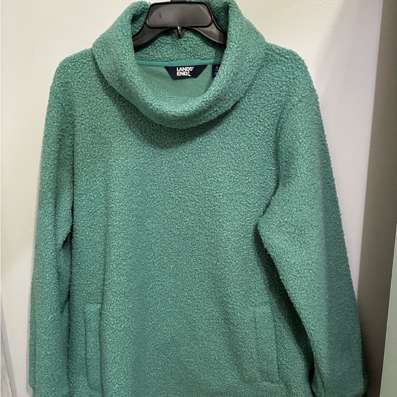 Lands' End Women's Teal Cowl Neck Sweater - Picture 1 of 5